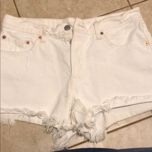 White cut off shorts